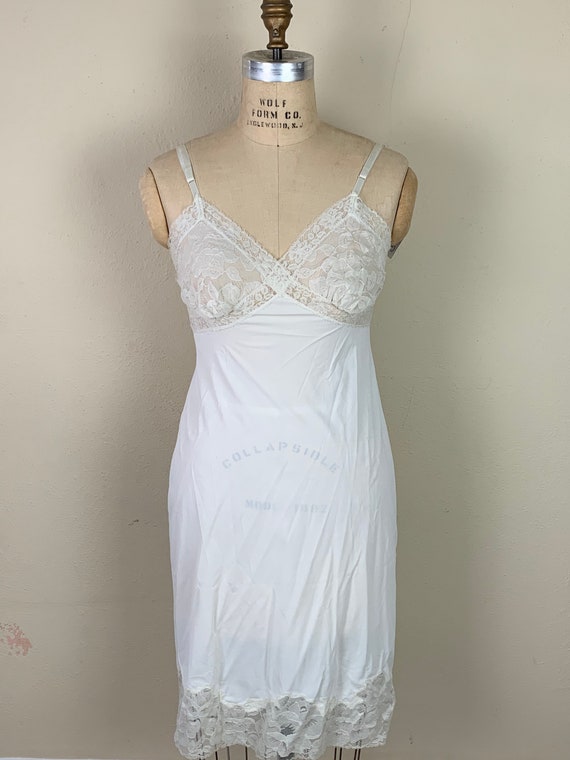 Vintage Full Slip Ivory Nylon 34A