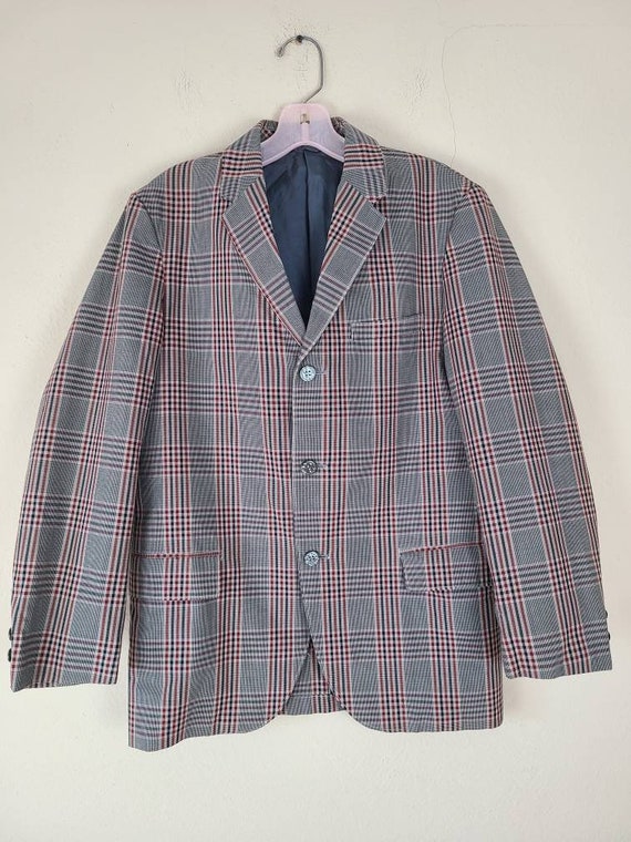 Vintage 38R sportcoat, plaid, 50s blazer  1950s, … - image 4