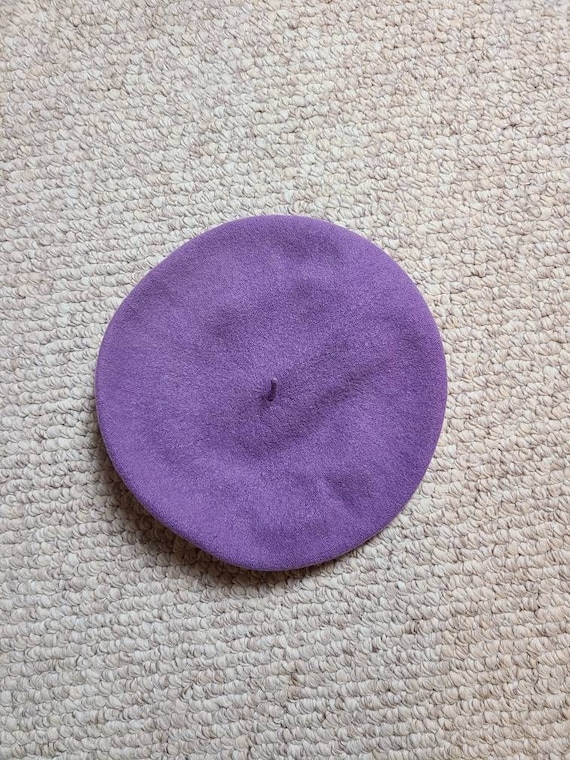 Purple beret, wool, vintage, ladies - image 1