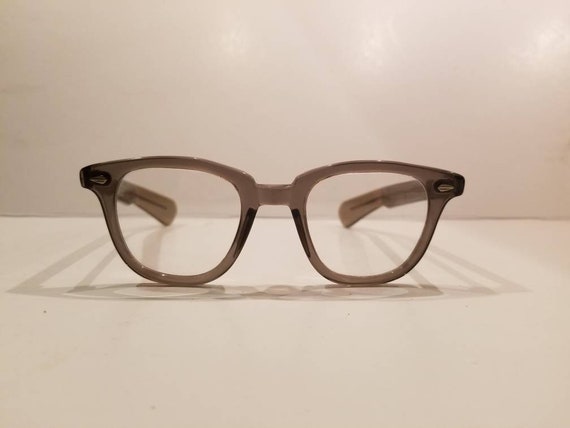 50s mens glasses, wayfarer style, smoky grey, pre… - image 1