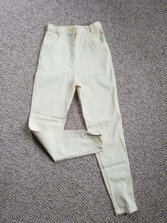 80s zip ankle jeans, butter yellow size 8 Together