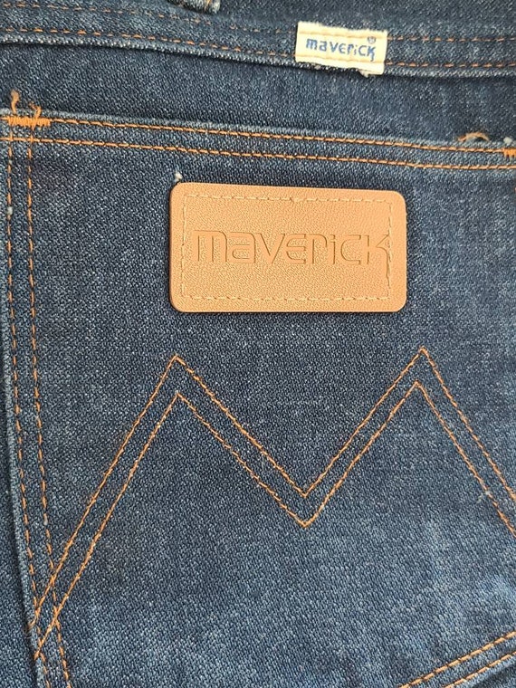 70s jeans mens 36x32 Maverick, bootcut flare - image 3