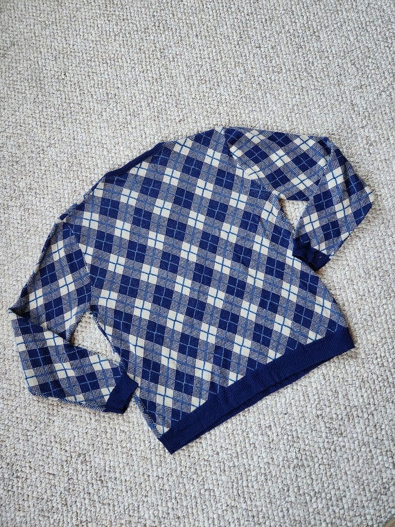 40s-50s argyle mens sweater, v neck pullover, pre… - image 4