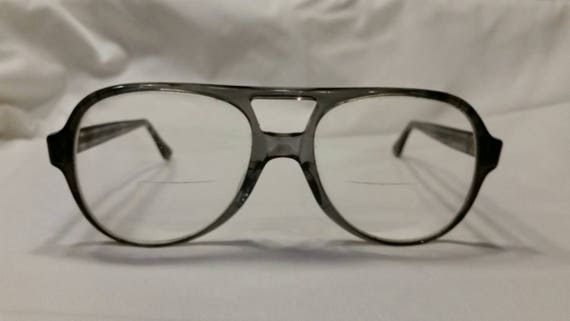 Vintage 60s-70s prescription bifocal glasses, gre… - image 1