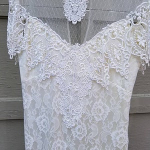 80s lace wedding gown, vintage, 40 bust, ivory, size 12, wedding dress image 7