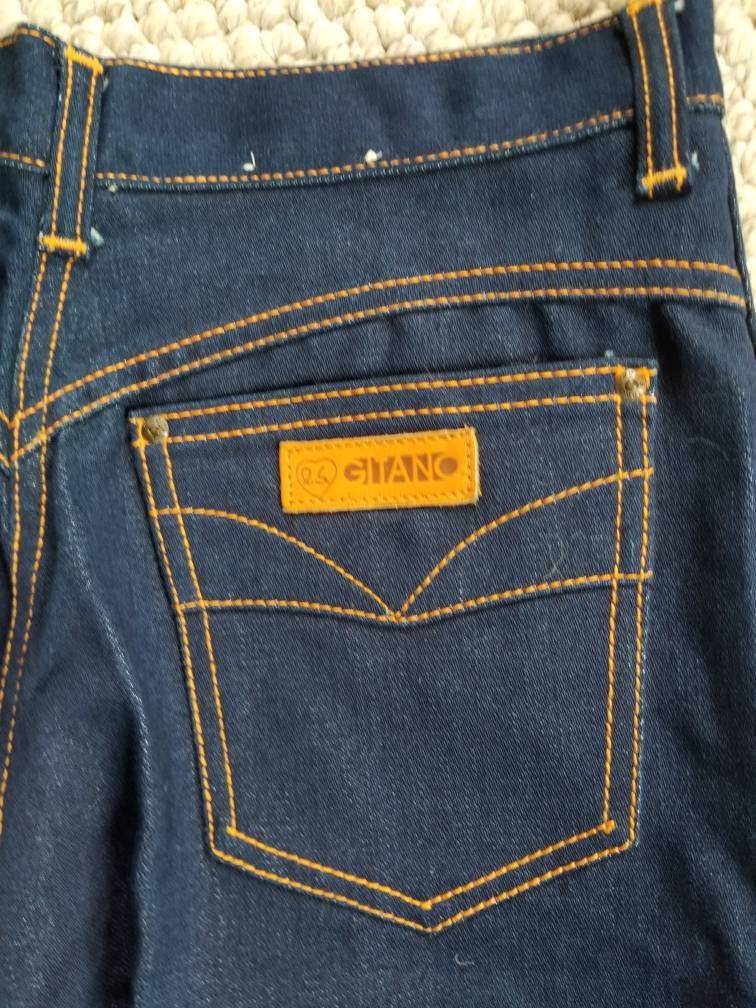 70s New GITANO vintage jeans never washeddeep blue 18 31x27 | Etsy