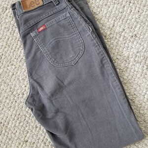 80s LEE pants, girls size 12, grey corduroy, LEE jeans image 2