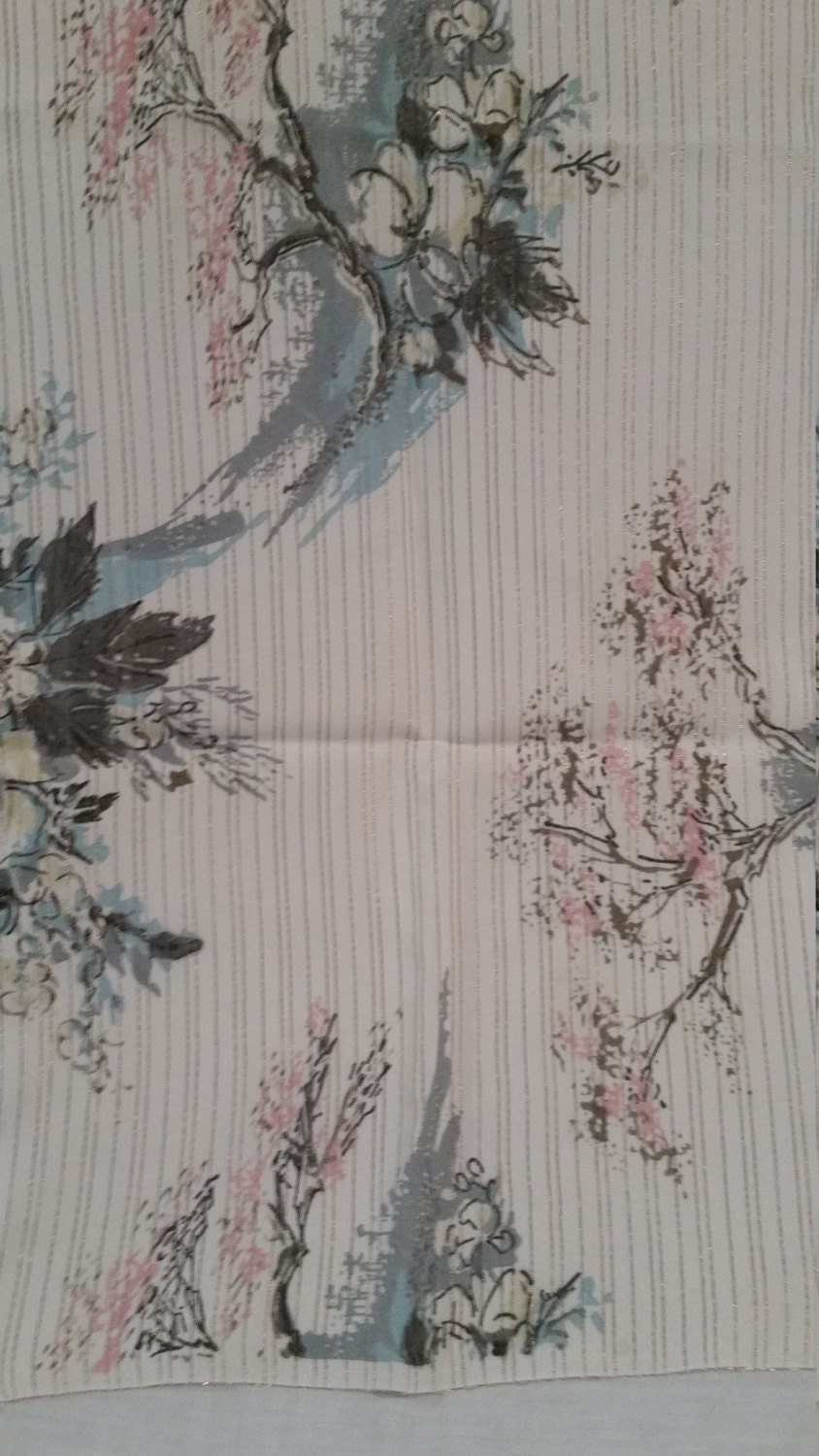 Vintage Fabric, 16 X 44, Asian Print - Etsy