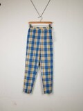 50s capris 26x26 blue yellow plaid pedal pushers clam diggers