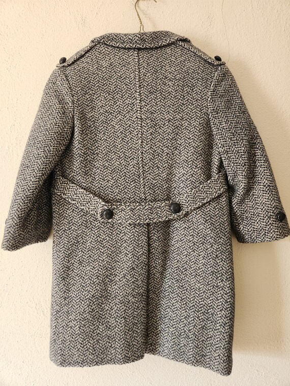 50s Boys vintage coat, 40s, 50s, herringbone weav… - image 3