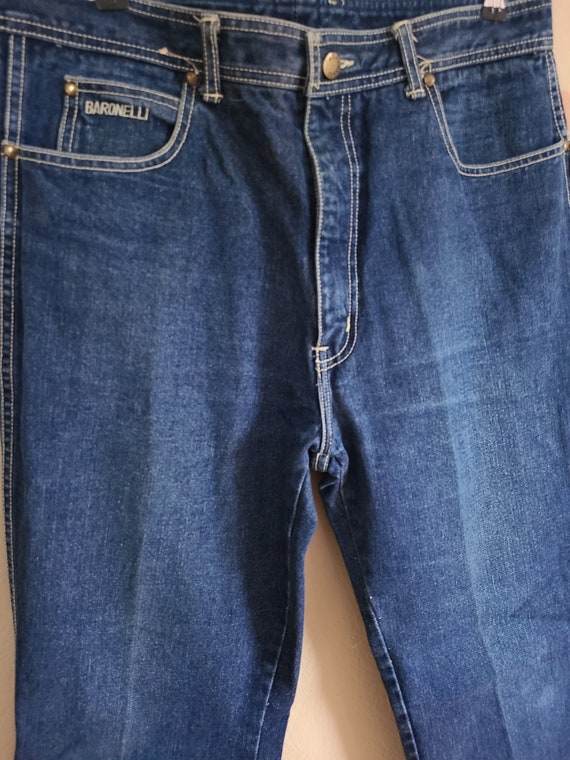 Baronelli designer jeans, 70s 80s jeans, raw hem, lon… - Gem