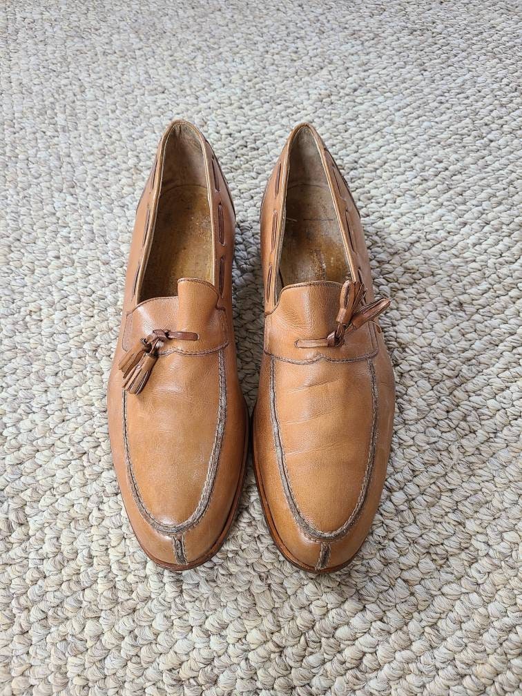 disharmoni edderkop Sicilien 70s GUCCI Loafers Slip on Shoes Tan Leather Leather Soles - Etsy