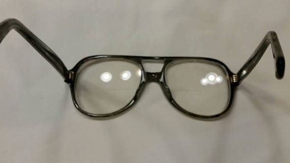 Vintage 60s-70s prescription bifocal glasses, gre… - image 5