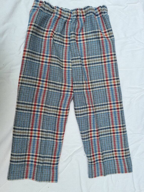 70s pants, children's, handmade, plaid pants - image 2