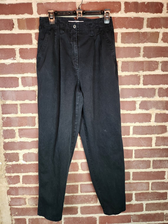 90s pants, LIMITED, black chinos, size 10, pleate… - image 2