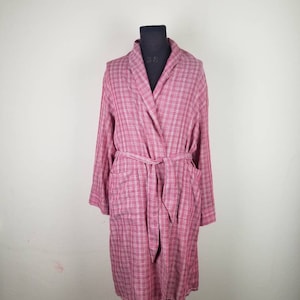 50s robe, mens bathrobe, dusty rose color, medium