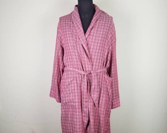 50s robe, mens bathrobe, dusty rose color, medium