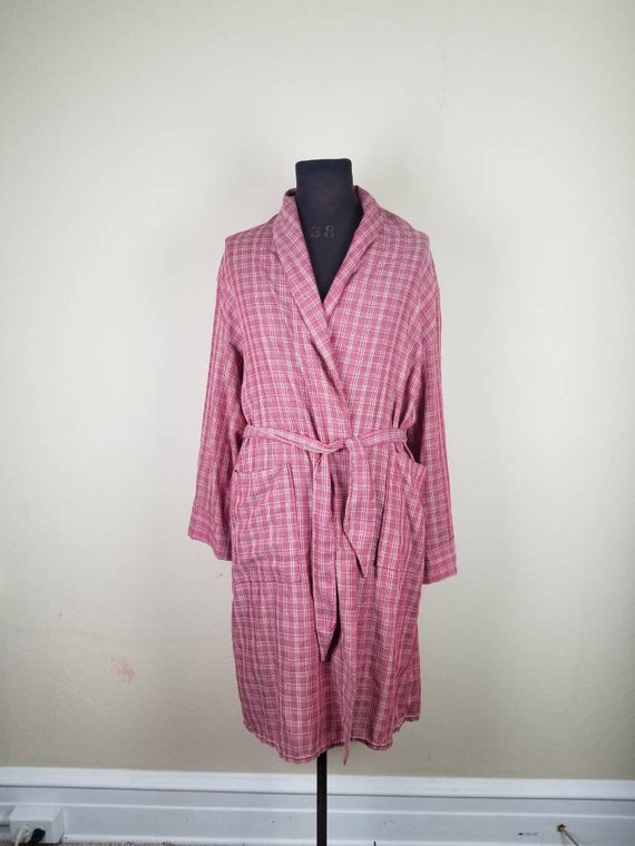 50s robe, mens bathrobe, dusty rose color, medium