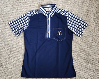 80s McDonald's 1983コピーライト ユニフォーム ポロシャツ Vintage McDonald's Polo Shirt Mens Small Green 1980s Uniform