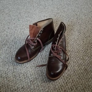 Vintage Victorian style NOS New brown boots, mens 7 1/2, 7.5 lace up, work boots