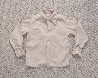 40s shirt, Boys 10  tan color, 12x25, cotton, Saks Fifth Avenue