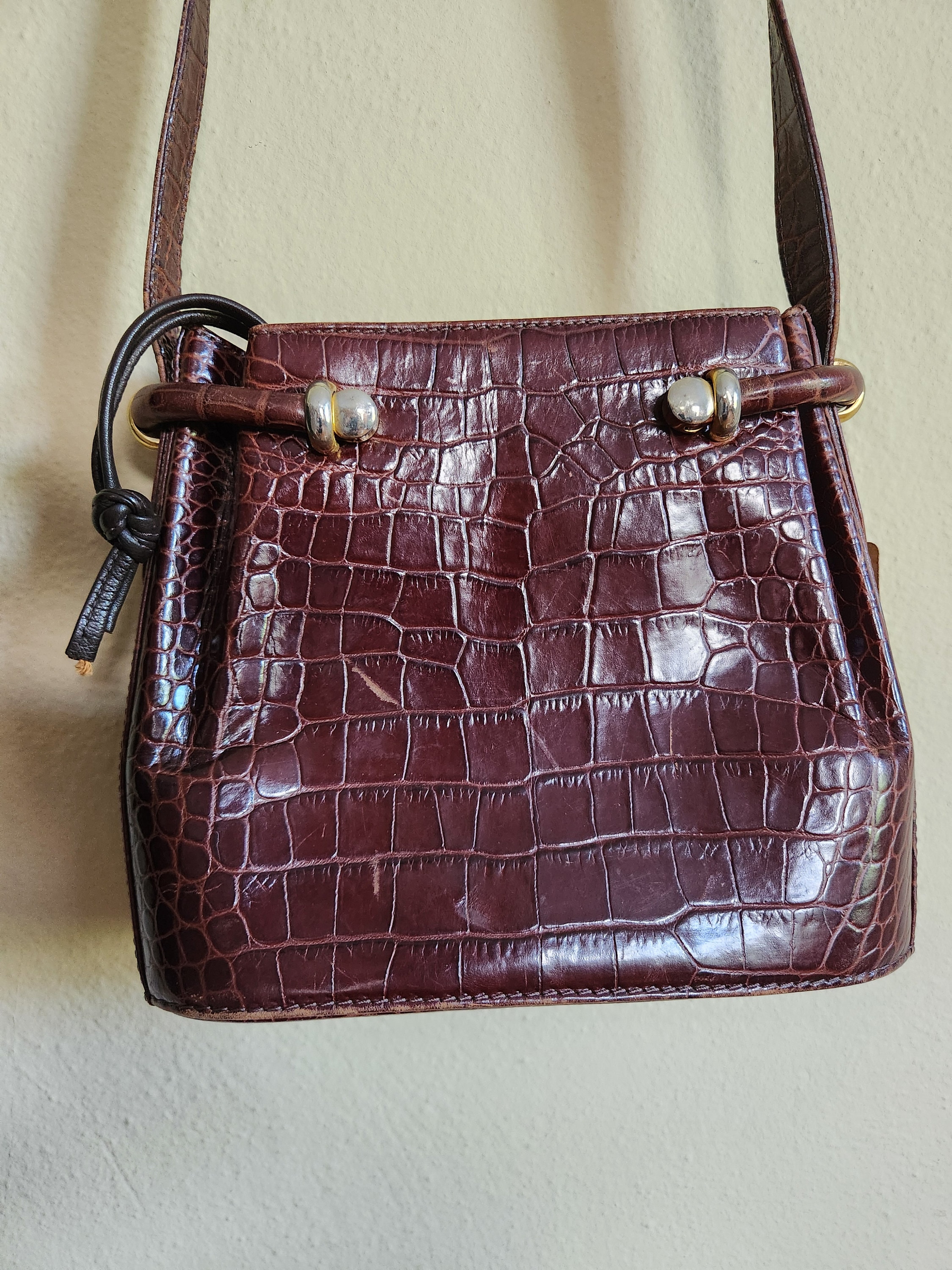 ハンドバッグ BALLY Unda handbag in grainy leather Vintage Bally Handbag Winter White Made in Italy Leather