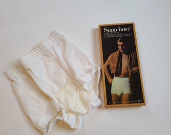 Mens girdle underwear Supp-Hose Slendo undershorts that trim, 34-36, 42-44 & 46-48, single pair.