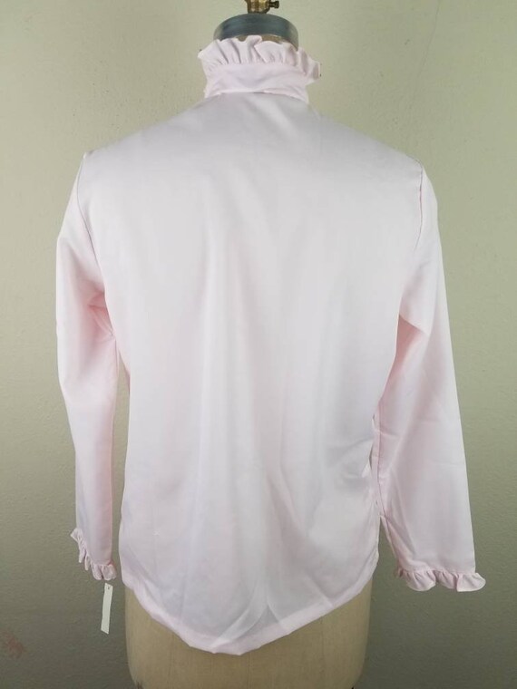 NWT 80s blouse, Victorian style, light pink, new … - image 5