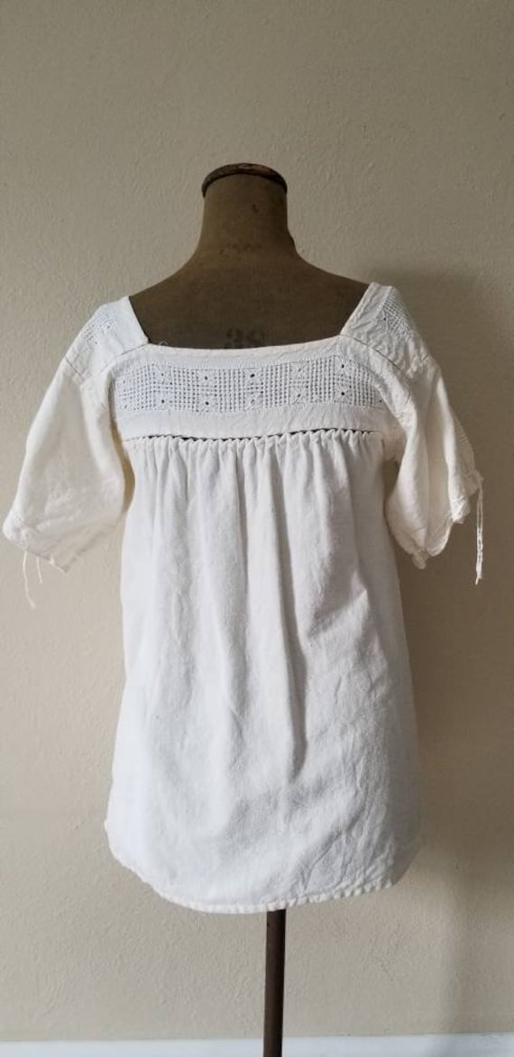 Vintage 60s handmade boho linen blouse, AMAZING! - image 2