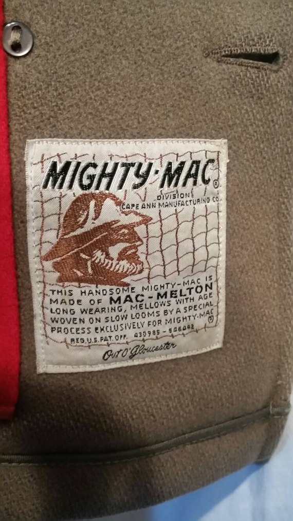 Boys vintage 40s 50s Mighty Mac tan coat, 38 - image 6