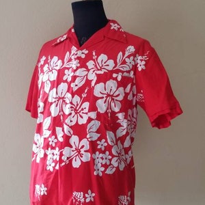 Vintage mens red Hawaiian shirt
