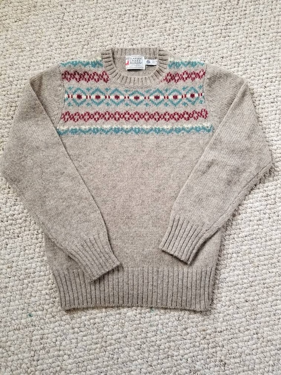 Vintage ladies sweater, shetland wool, small, 36