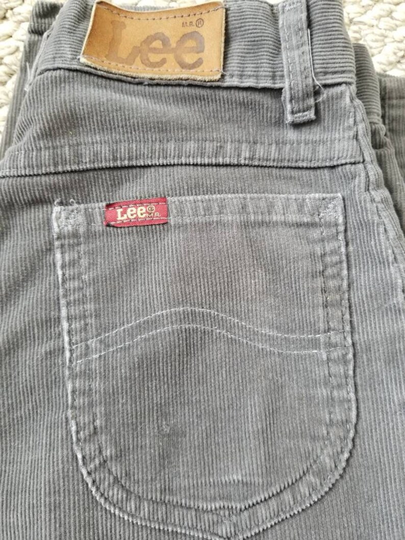 80s LEE pants, girls size 12, grey corduroy, LEE jeans image 5