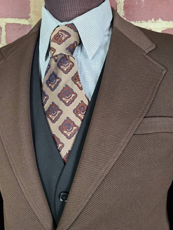 40R 70s sportcoat, brown leisure coat, polyester … - image 4