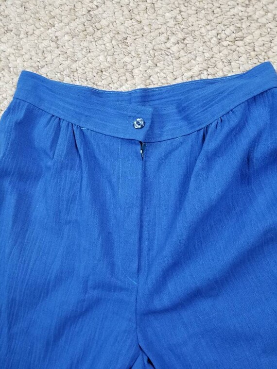 70s culottes, royal blue hippie pants capris size… - image 3