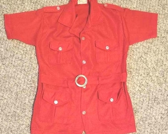 Vintage boys top, Wise Boy, red, 10, 50s
