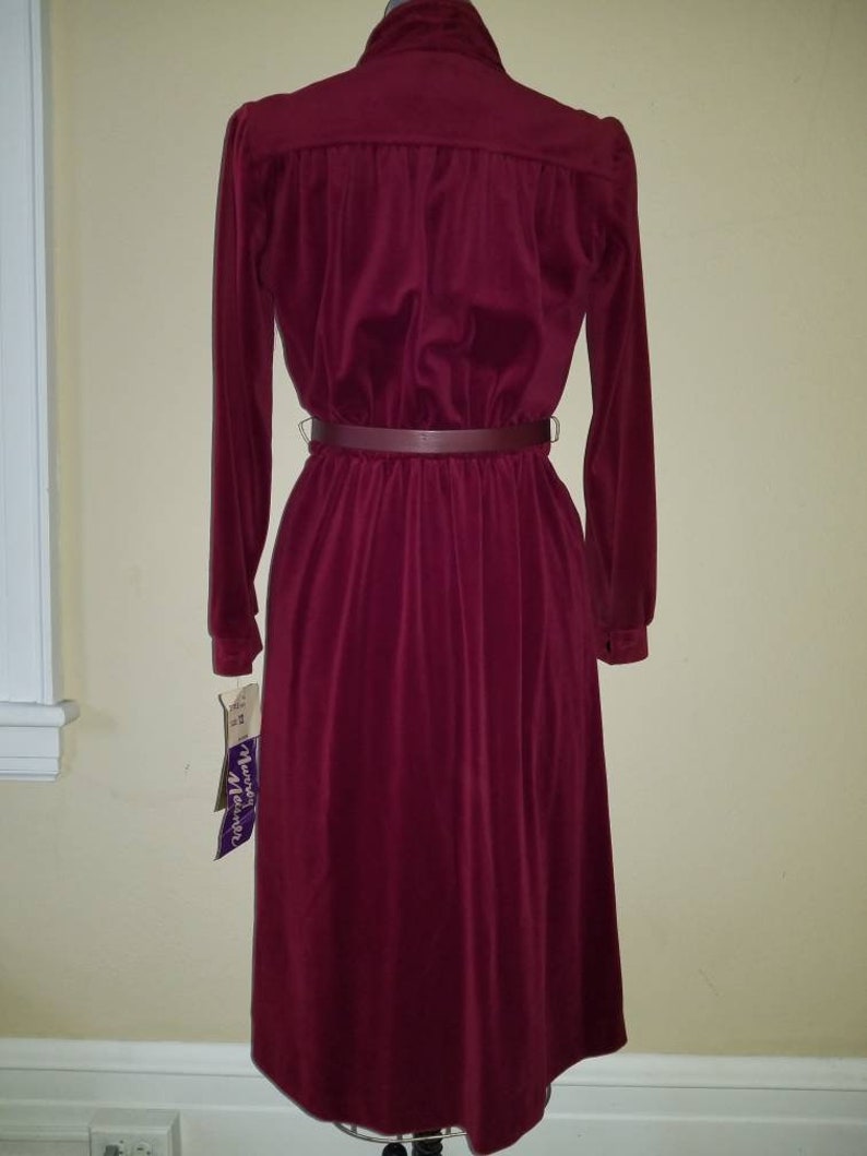 60s-70s Dress Deep Cranberry Color Velour Velvet Soft New - Etsy UK