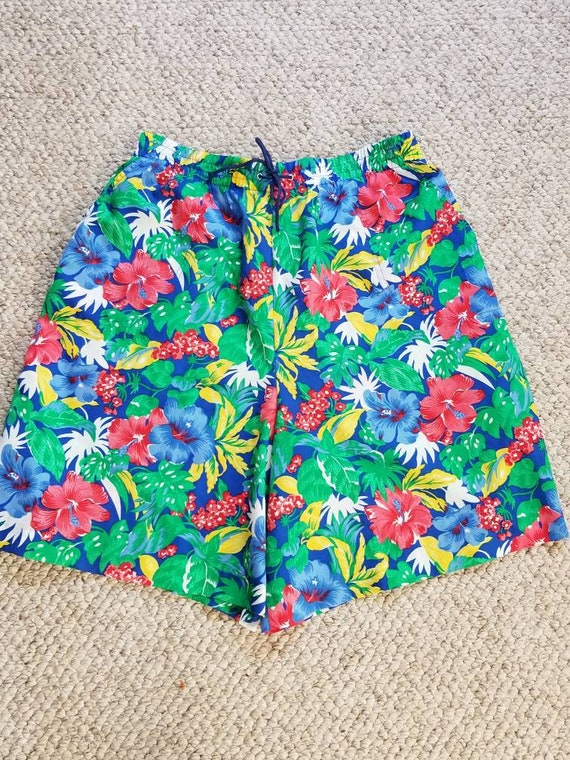 80s shorts, ladies 16, floral - image 2