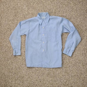 30s 40s boys short, baby blue, button up oxford, size 14, Saks Fifth Avenue