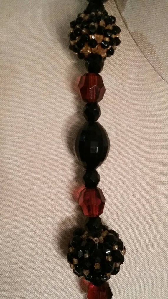 Nice vintage necklace, brown and black beads, stu… - image 3
