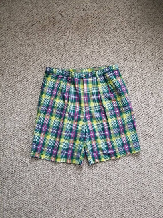 Mens yellow hotsell plaid shorts