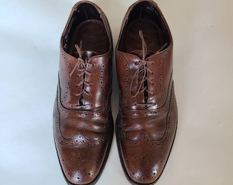50s wingtips 9 1/2 mens brown leather sole
