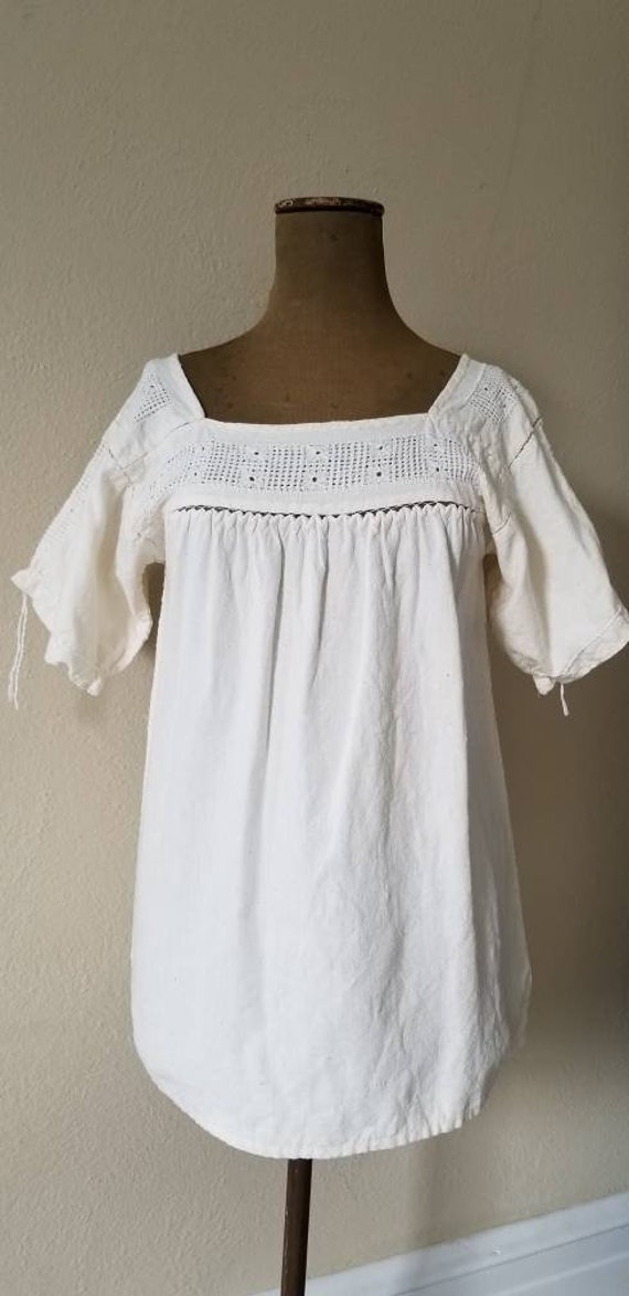 Vintage 60s handmade boho linen blouse, AMAZING!