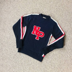 NP cheerleading sweater,  cheer uniform, 32, navy,  vintage