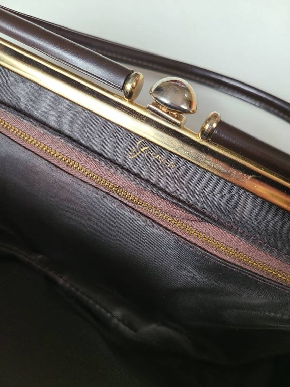 60s handbag, long, dark brown - image 7