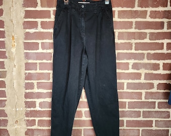 Vintage Mens Faded Black Chinos Size 40x29 1990s Twill Cotton 