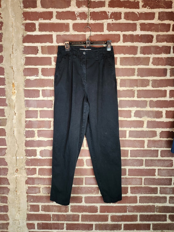 90s pants, LIMITED, black chinos, size 10, pleate… - image 1