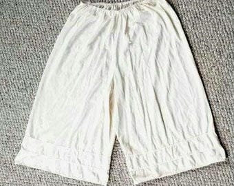 Vintage nylon bloomers,  pettipants, knickers, beige, ivory large L