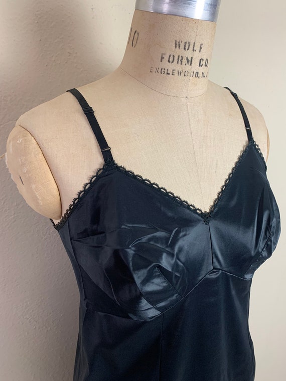 Vintage Full Slip Black 36 Nylon - image 3