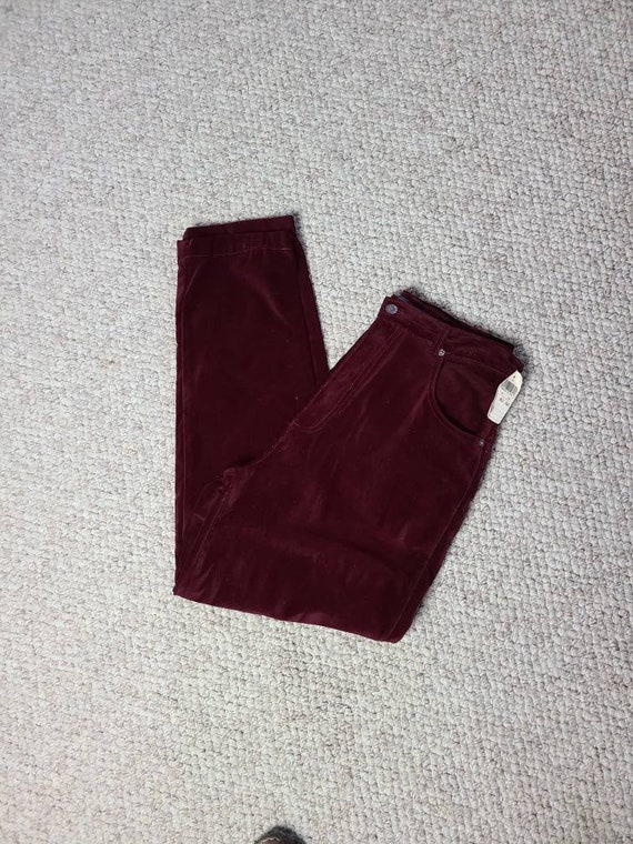 90s pants, wine velveteen, new with tags, 11/12, … - image 1